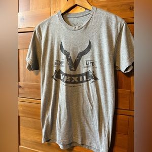 Vexil tshirt grey in color with a black design sized small